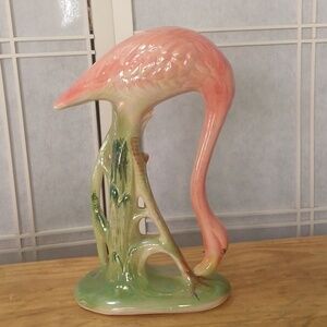 Art Deco Ceramic Luster Flamingo Figurine